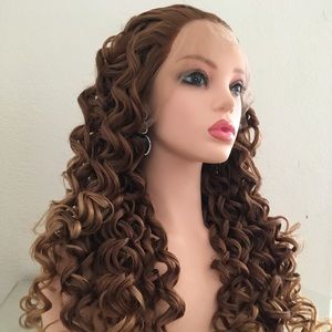 GOLDEN LONG CURLY WIG KF82224